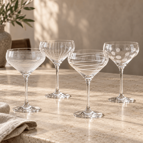 Deco Champagne Saucers - Set of 4 - Distinctly Living