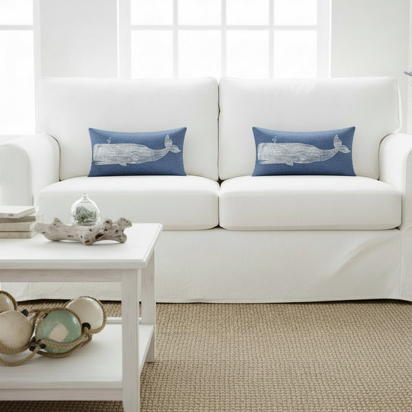 Denim Blue Cushion With Whale - Distinctly Living