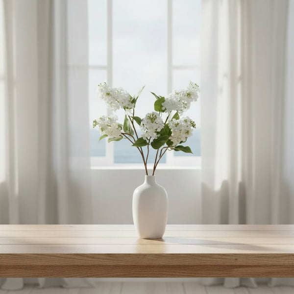 Double Headed White Lilac Stems - Distinctly Living