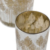 Deco Luxe Silver Etched Tree Candle Holder Set 3