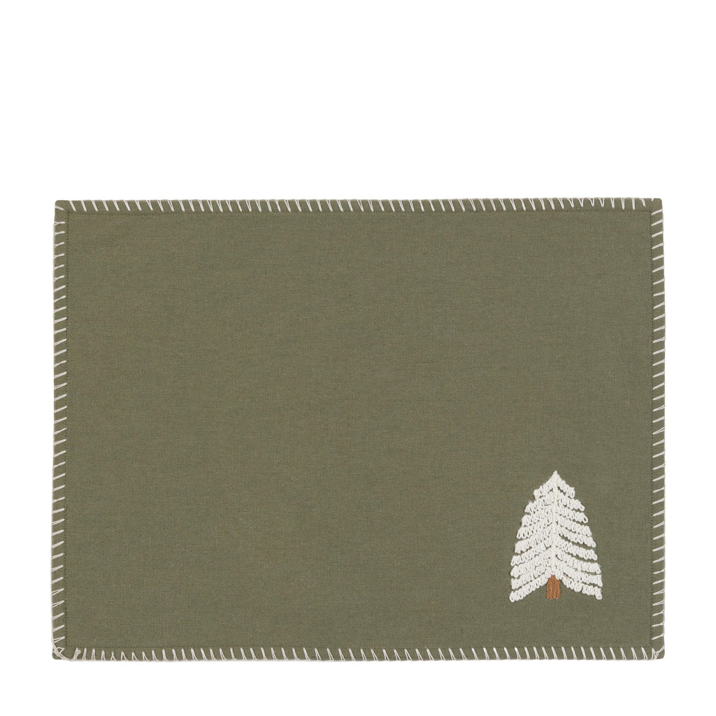 Woodland Embroidered Tree Placemats 4pk