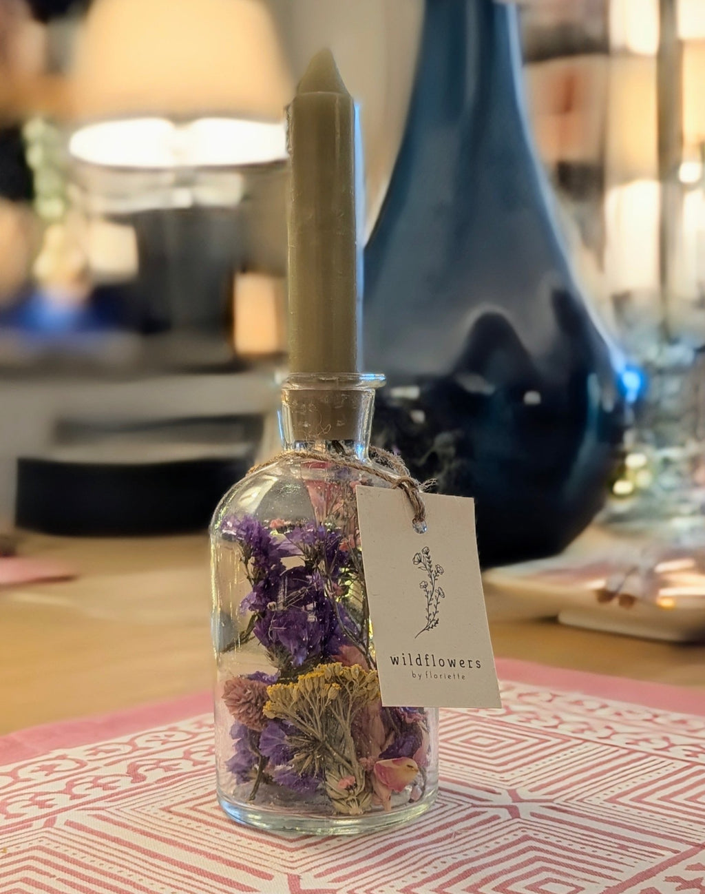 Dried Flower Candle Vase - Various Colours - Distinctly Living