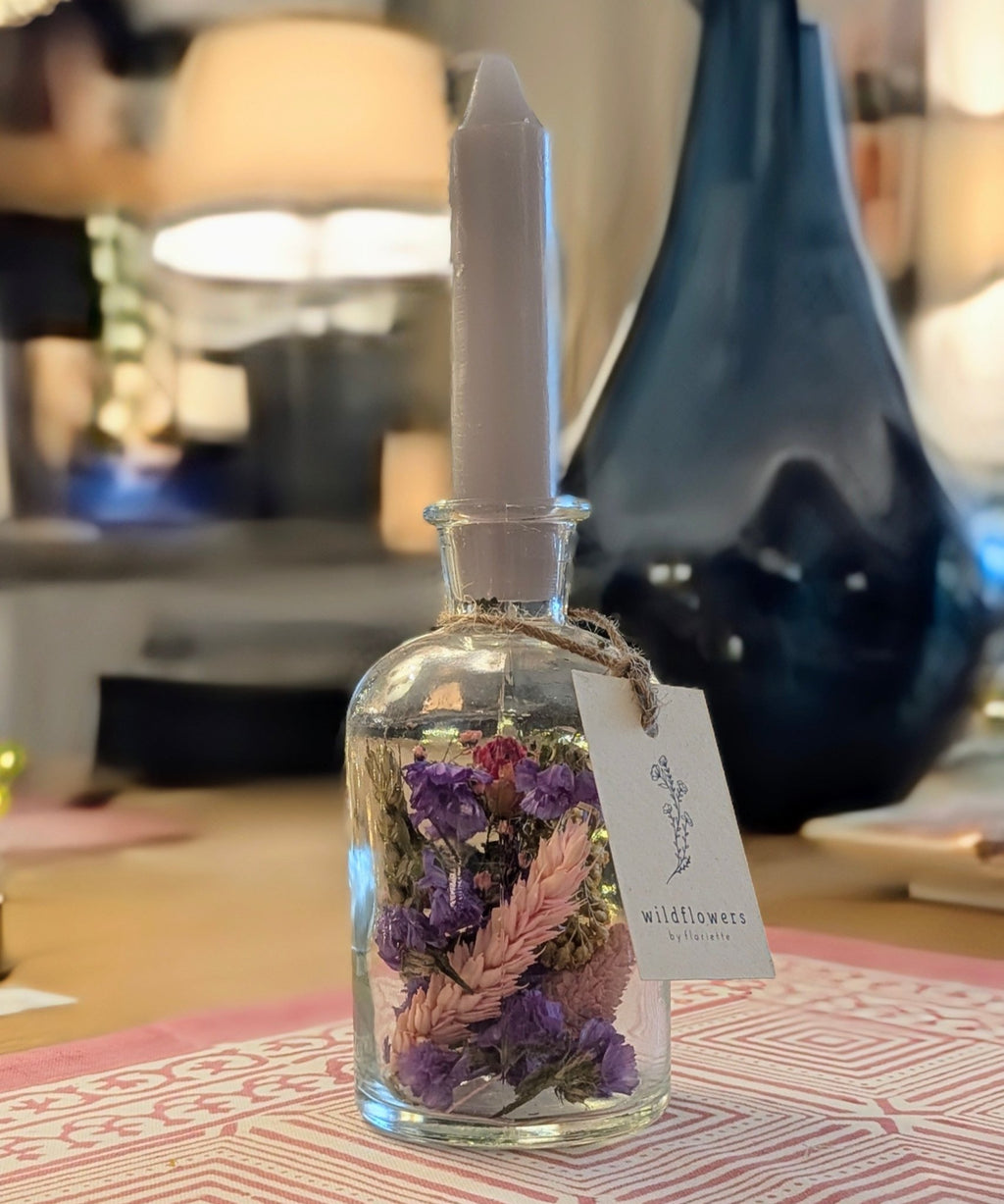 Dried Flower Candle Vase - Various Colours - Distinctly Living
