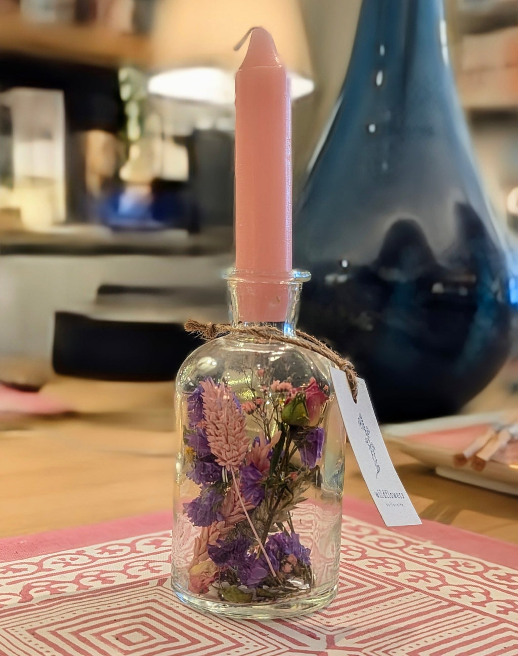 Dried Flower Candle Vase - Various Colours - Distinctly Living