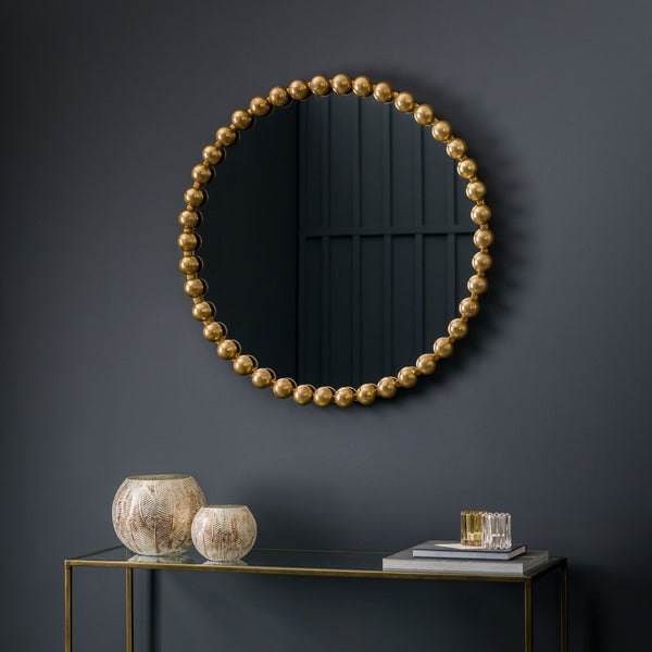 Elva Round Gold Mirror - Distinctly Living