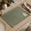 Embroidered Tree Green Placemat - Set of 4 - Distinctly Living