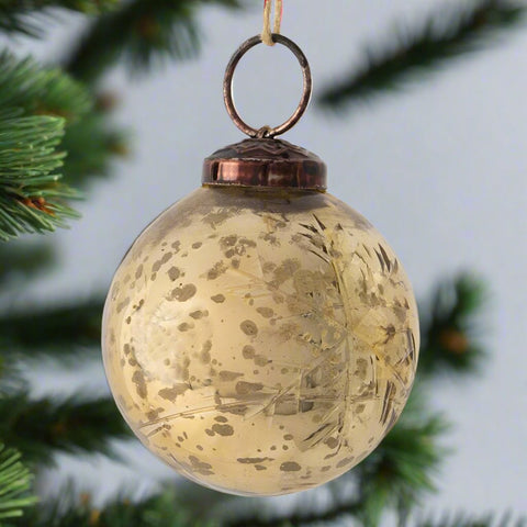 Etched Large Gold Bauble - Distinctly Living