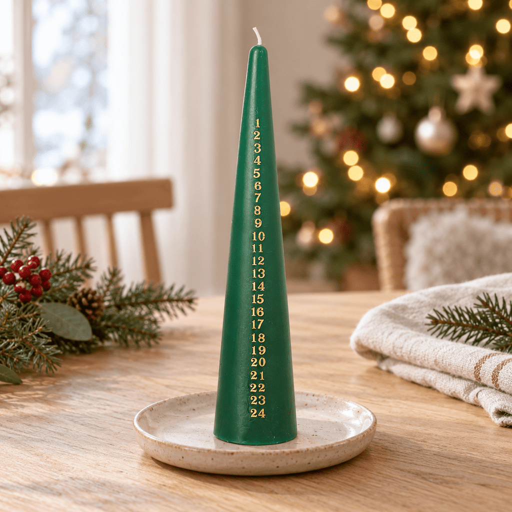 Evergreen & Gold Advent Candle - Distinctly Living