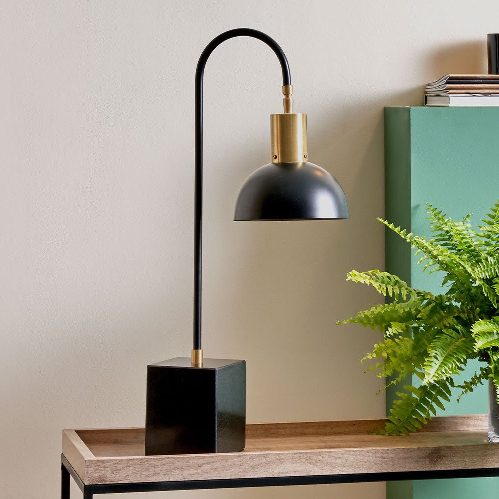 Fabriano Matt Black Domed Task Table Lamp - Distinctly Living