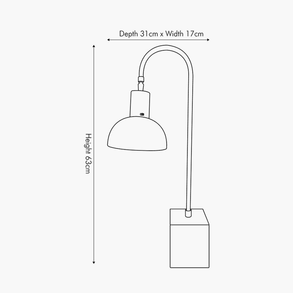 Fabriano Matt Black Domed Task Table Lamp - Distinctly Living