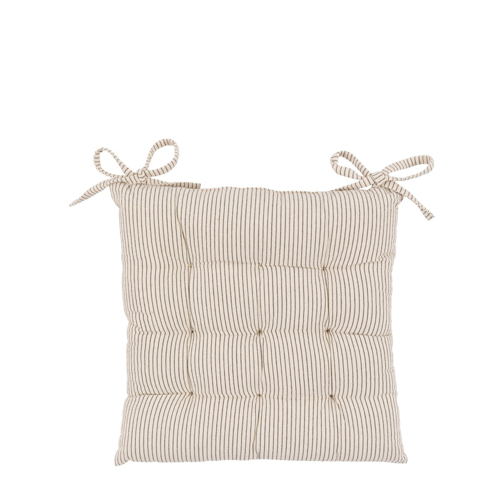 Fairford Woven Stripe Seatpad Cream 400x400mm - Distinctly Living