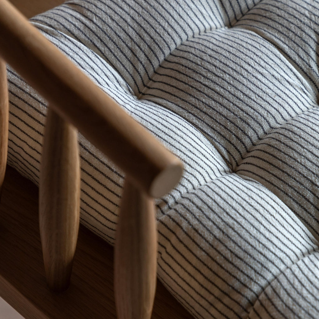 Fairford Woven Stripe Seatpad Cream 400x400mm - Distinctly Living