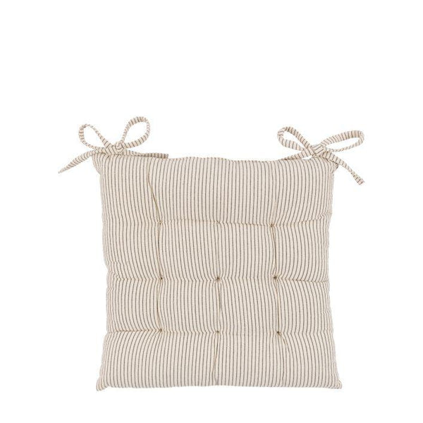 Fairford Woven Stripe Seatpad Cream 400x400mm - Distinctly Living