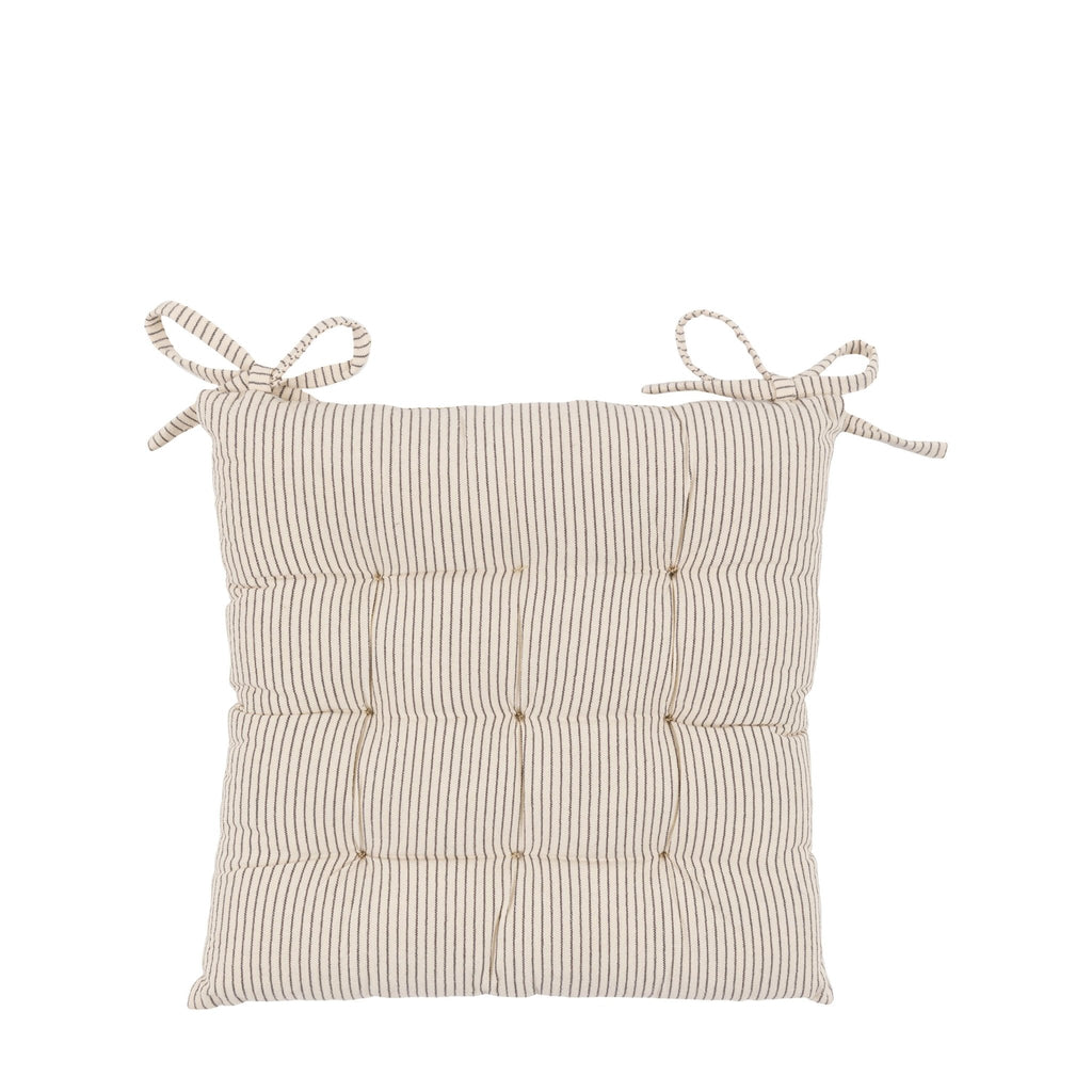 Fairford Woven Stripe Seatpad Cream 400x400mm - Distinctly Living
