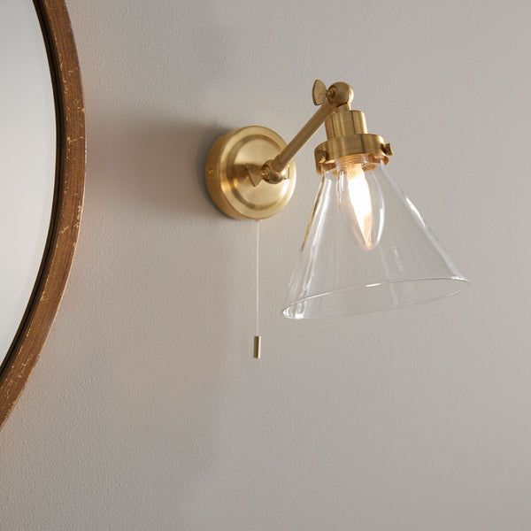 Farah Bathroom Wall Light - Brass or Chrome - Distinctly Living