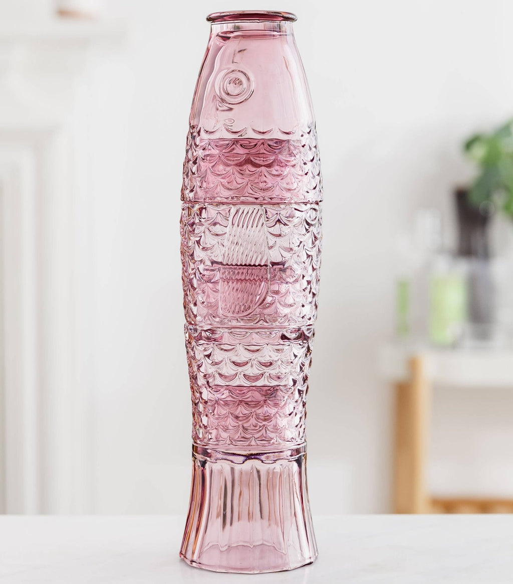 Fish Stacking Drinking Glasses - Set of 4 - Pink - Distinctly Living