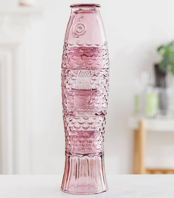 Fish Stacking Drinking Glasses - Set of 4 - Pink - Distinctly Living