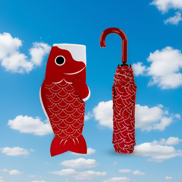 Fish Umbrella - Red or Blue - Distinctly Living