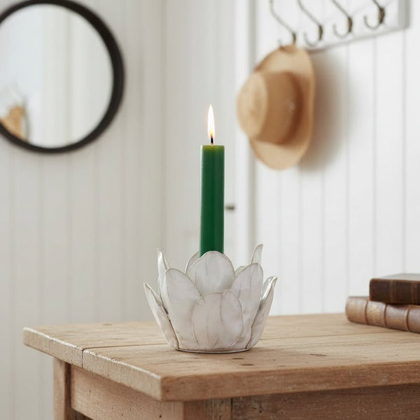 Flower Candle Holder - White or Pink - Distinctly Living
