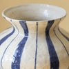 Fluted Neck Blue Stripe Vase - Distinctly Living