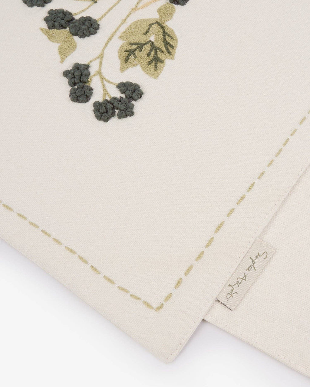 Foliage Hand Embroidered Table Runner 1.6m - Distinctly Living