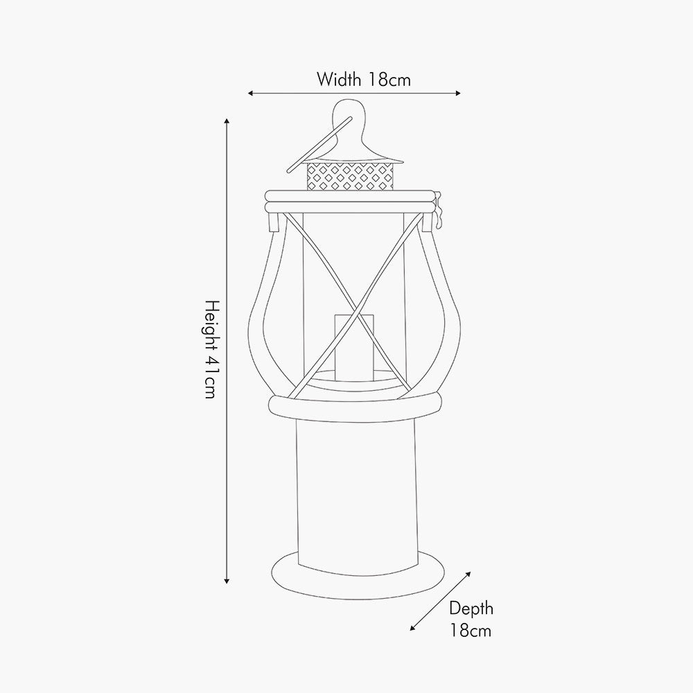 Formia Antique Wood Lantern Table Lamp - Distinctly Living