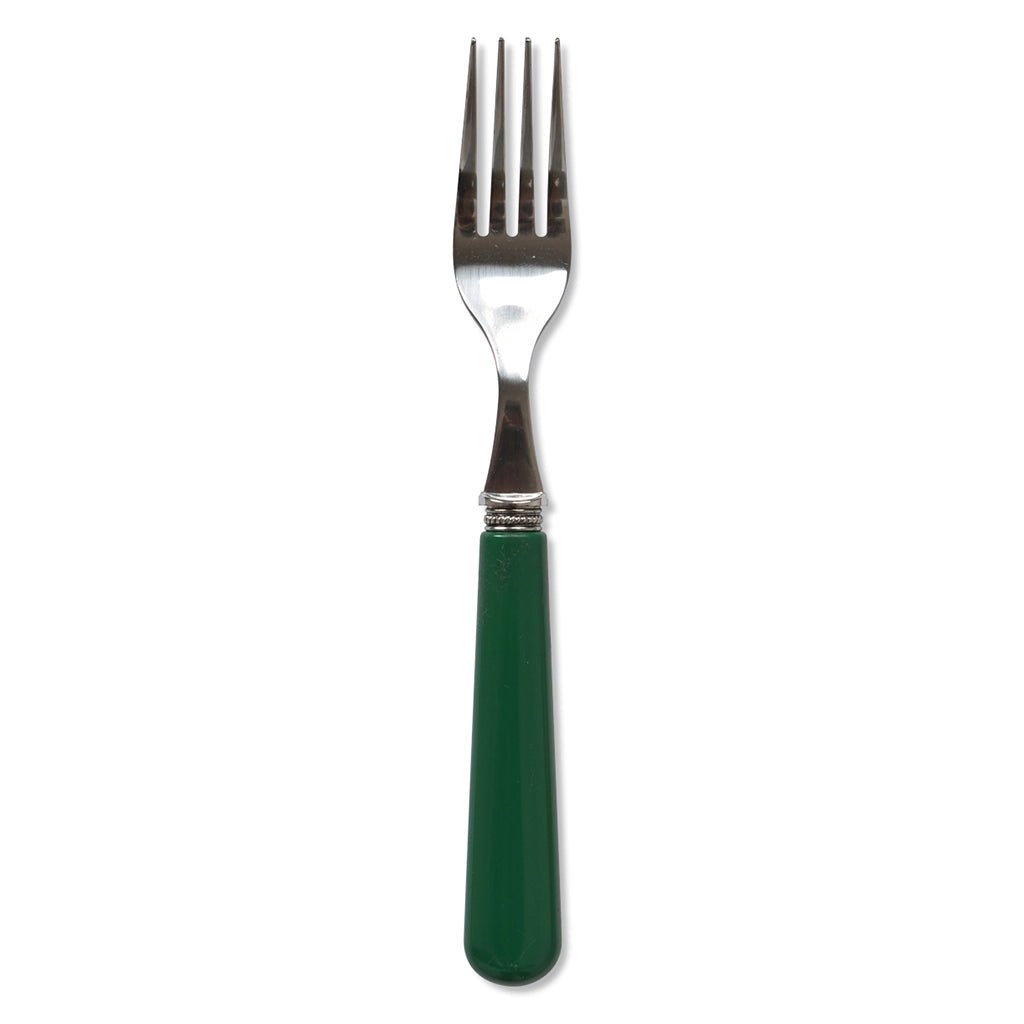 French Bistro Style 24 Piece Cutlery Set With Green or Navy Blue Handles - Distinctly Living