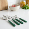French Bistro Style 24 Piece Cutlery Set With Green or Navy Blue Handles - Distinctly Living