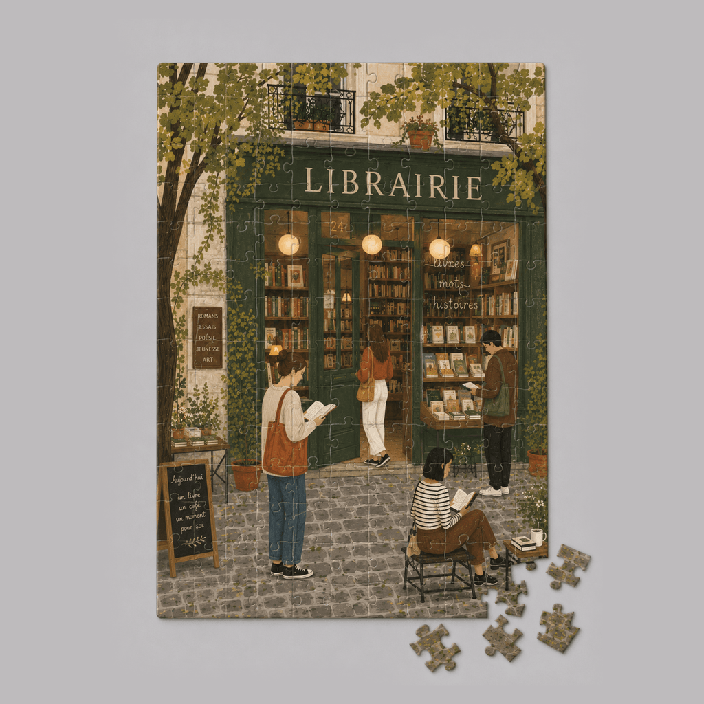 French Bookshop Mini Wooden Jigsaw Puzzle - Distinctly Living