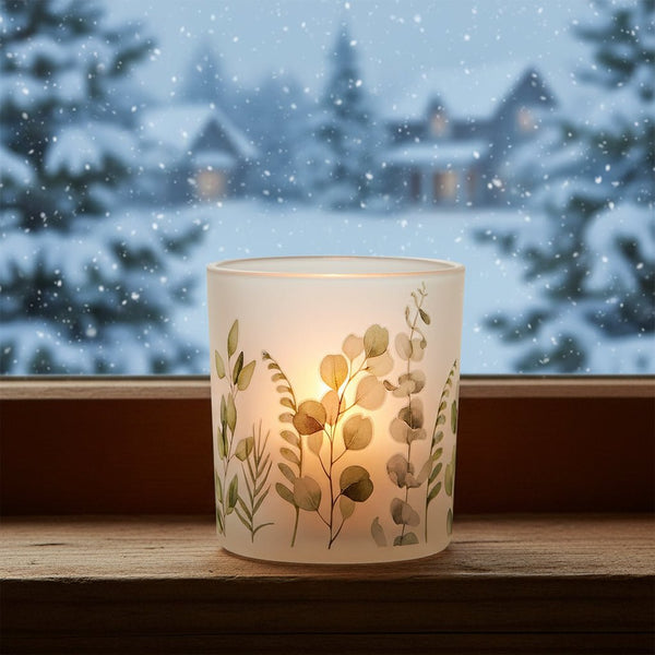 Frosted Leaf Tealight Holder - Distinctly Living