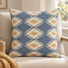 Geometric Blue Ikat Cushion - Distinctly Living