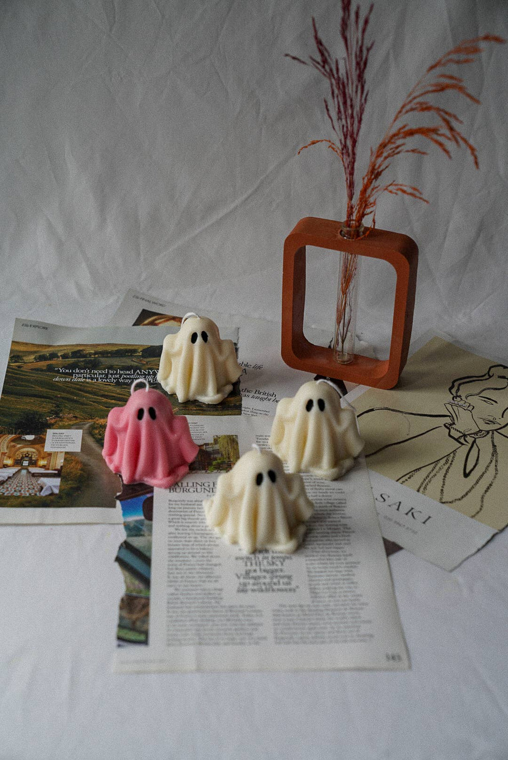 Ghost Candle, Halloween Home Decoration, Autumn Table Decor - Distinctly Living