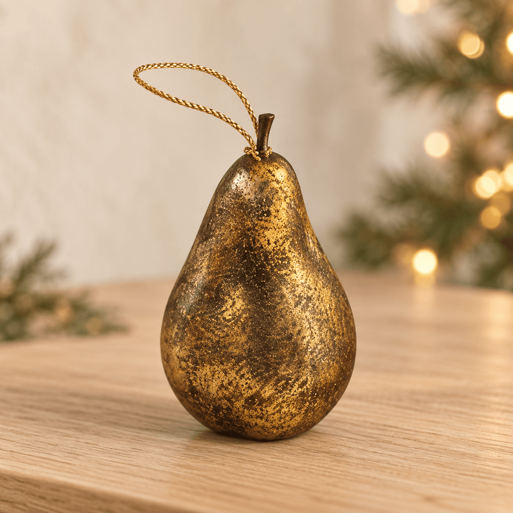Gilded Orchard Pear Decoration - Distinctly Living