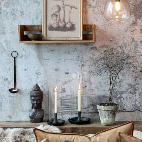 Glass Hurricane With Candle Holder - Distinctly Living