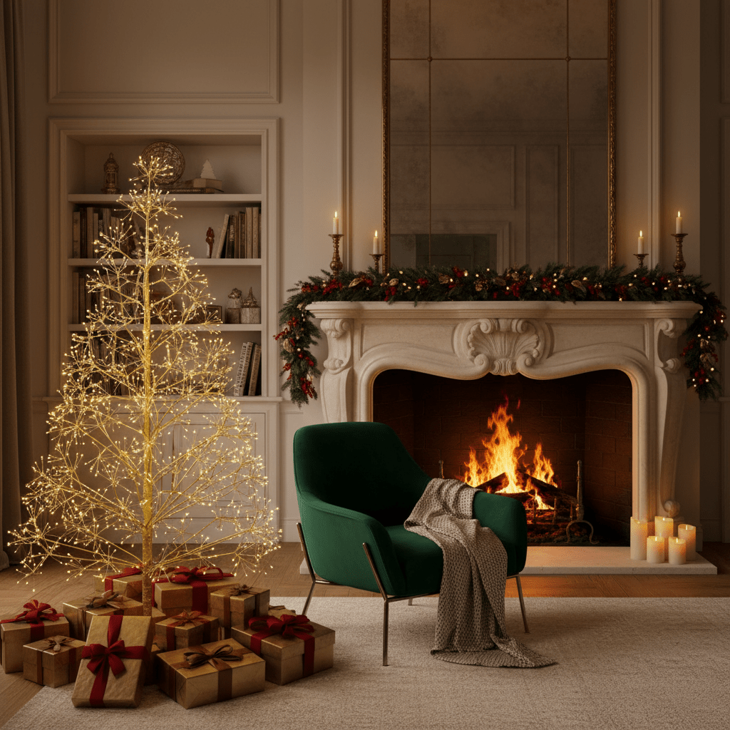 Gold LED Illuminated Christmas Tree - 1500 LEDS - Distinctly Living