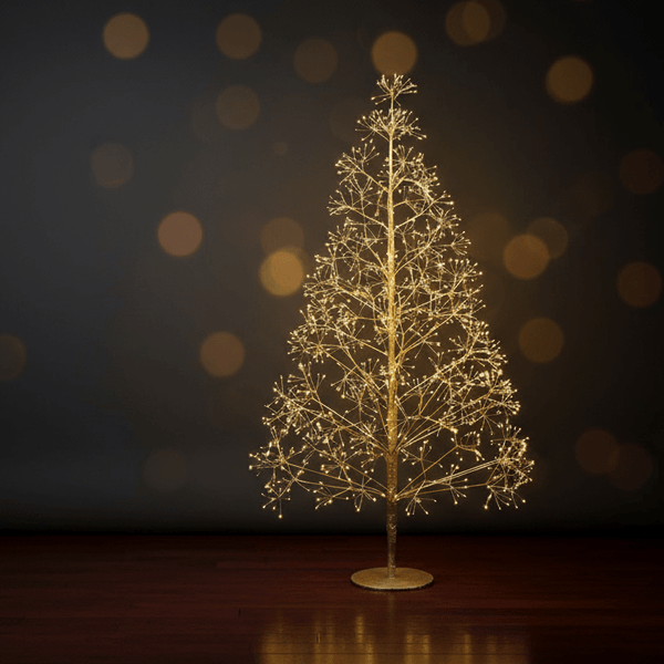 Gold LED Illuminated Christmas Tree - 1500 LEDS - Distinctly Living