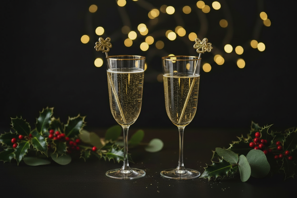 Gold Octopus Stirrers with Champagne