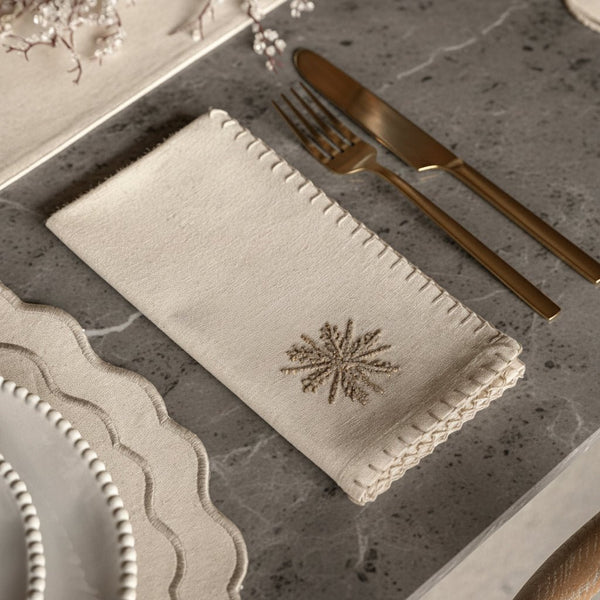 Gold Snowflake Napkins - Set of 4 - Distinctly Living