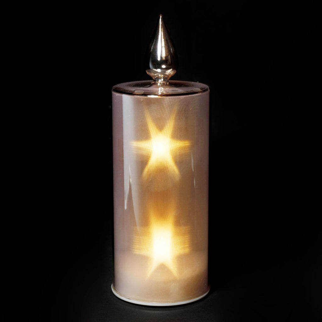 Golden Ember LED Glass Candle - Large 25cm - Distinctly Living