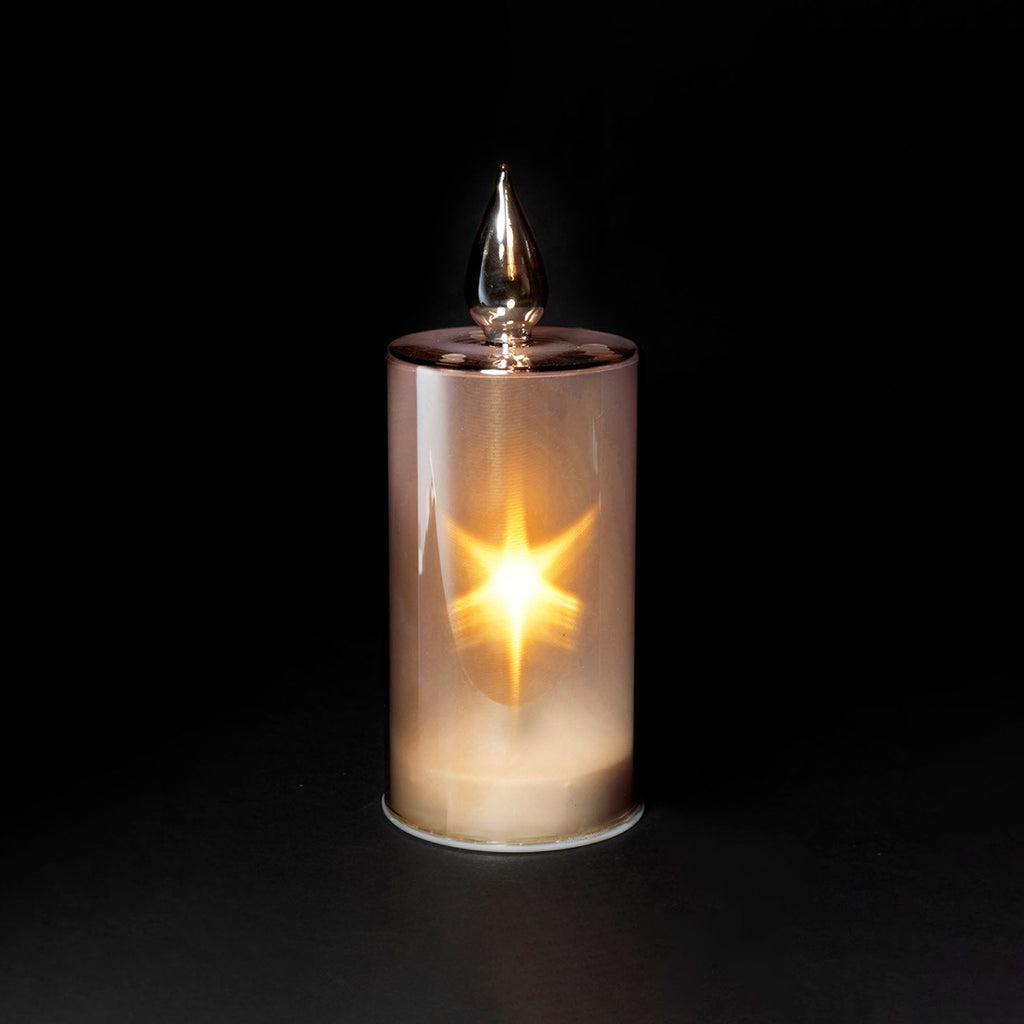 Golden Ember LED Glass Candle - Small 20cm - Distinctly Living