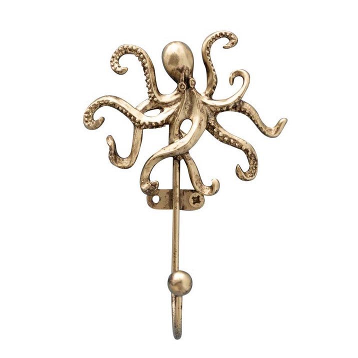 Golden Octopus Wall Hook - Distinctly Living