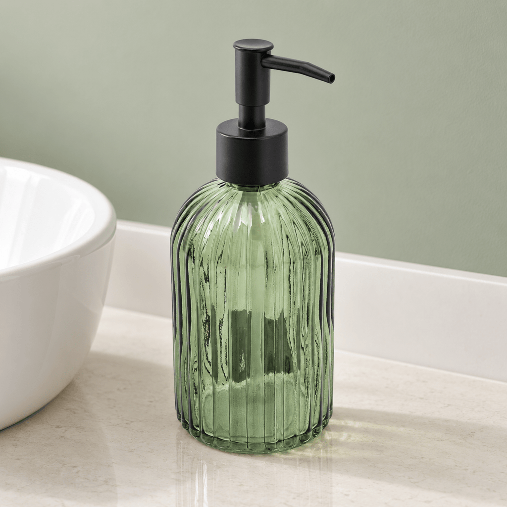 Green Glass Soap Dispenser - Distinctly Living