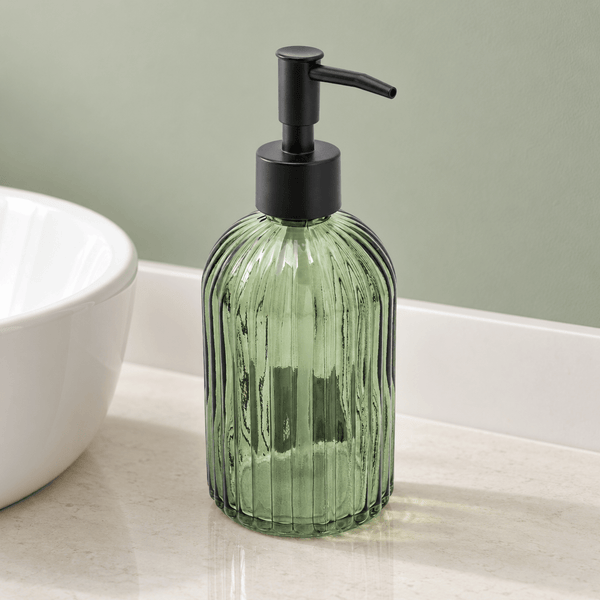 Green Glass Soap Dispenser - Distinctly Living