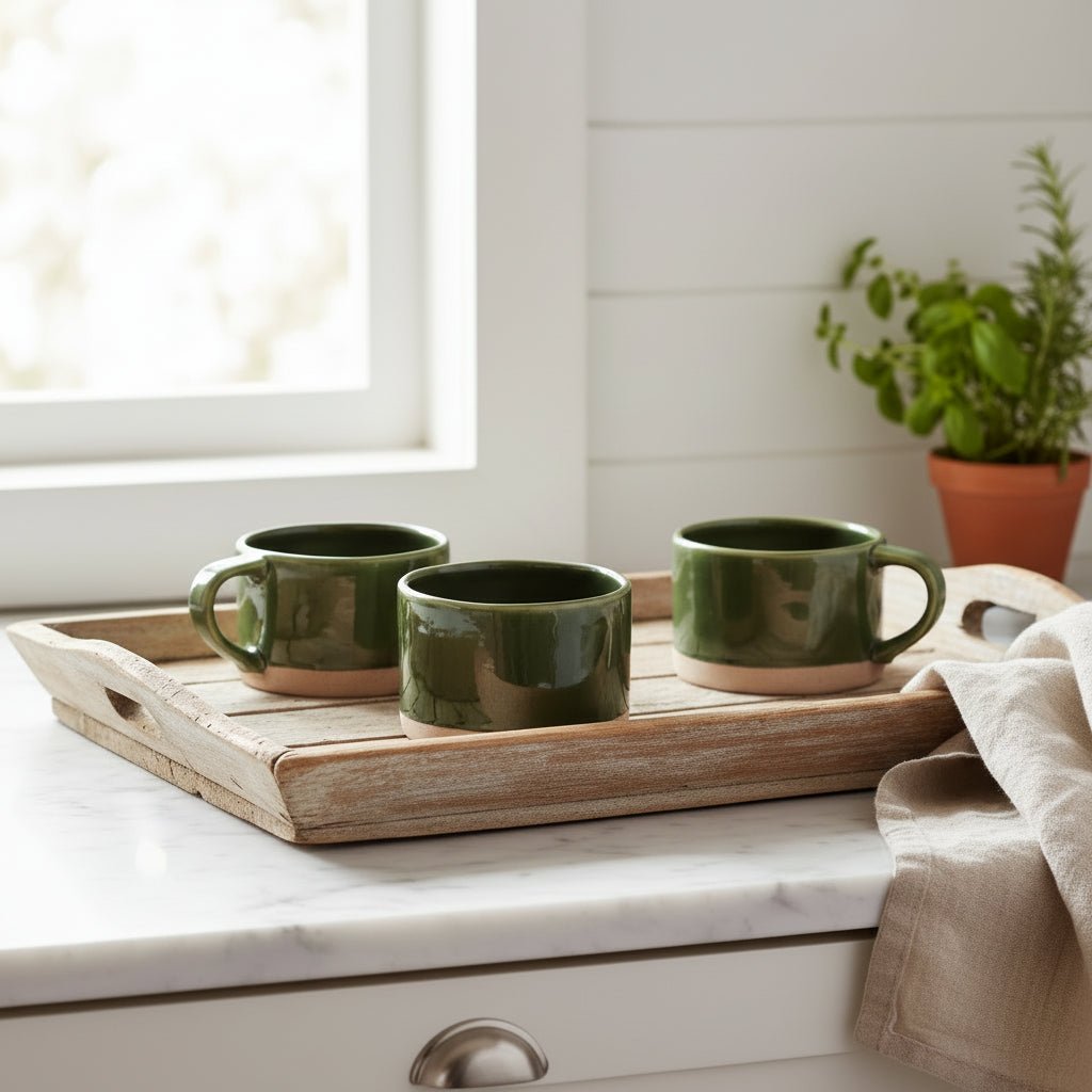 Green Glazed Dip Mug - Distinctly Living
