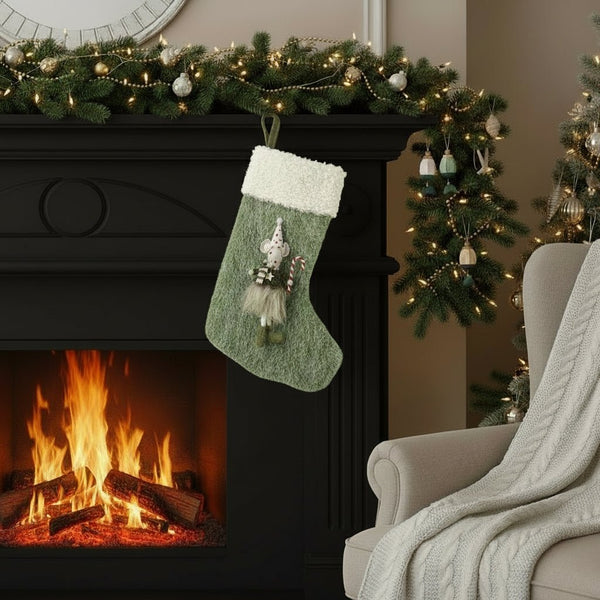 Green Mouse Stocking - Distinctly Living