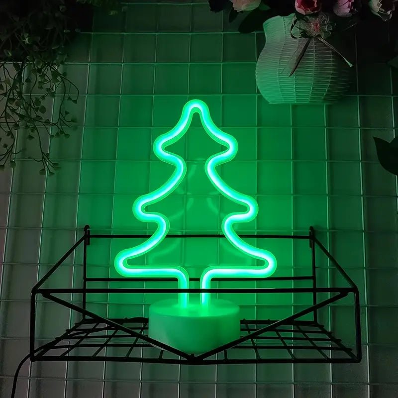 Green Neon Xmas Tree - Battery - Distinctly Living