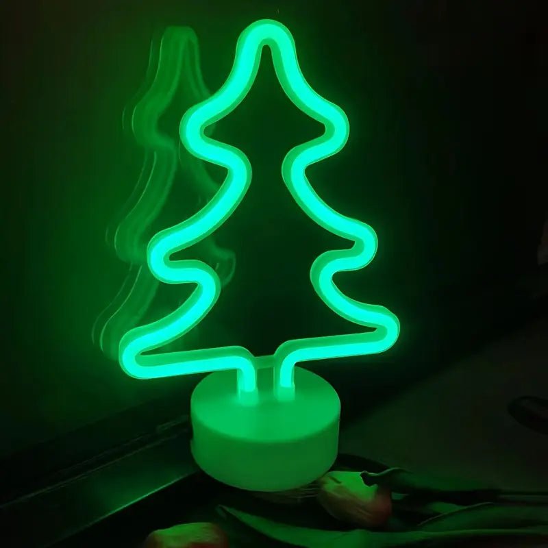 Green Neon Xmas Tree - Battery - Distinctly Living