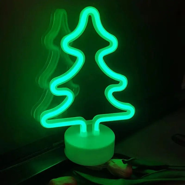Green Neon Xmas Tree - Battery - Distinctly Living