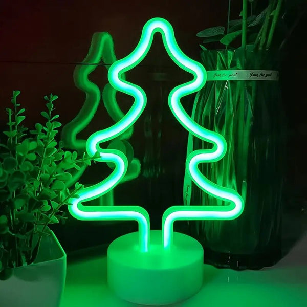Green Neon Xmas Tree - Battery - Distinctly Living