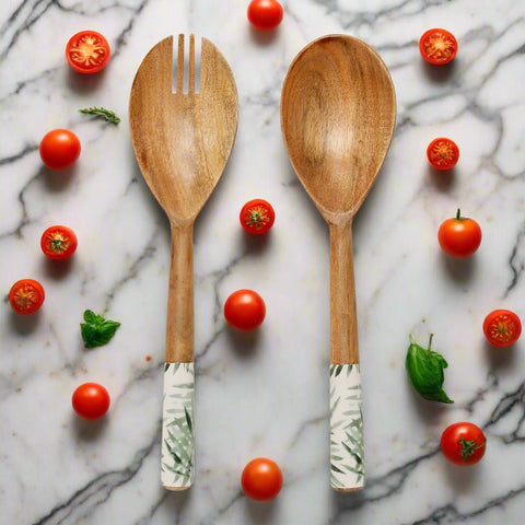 Green Palm Salad Servers - Distinctly Living